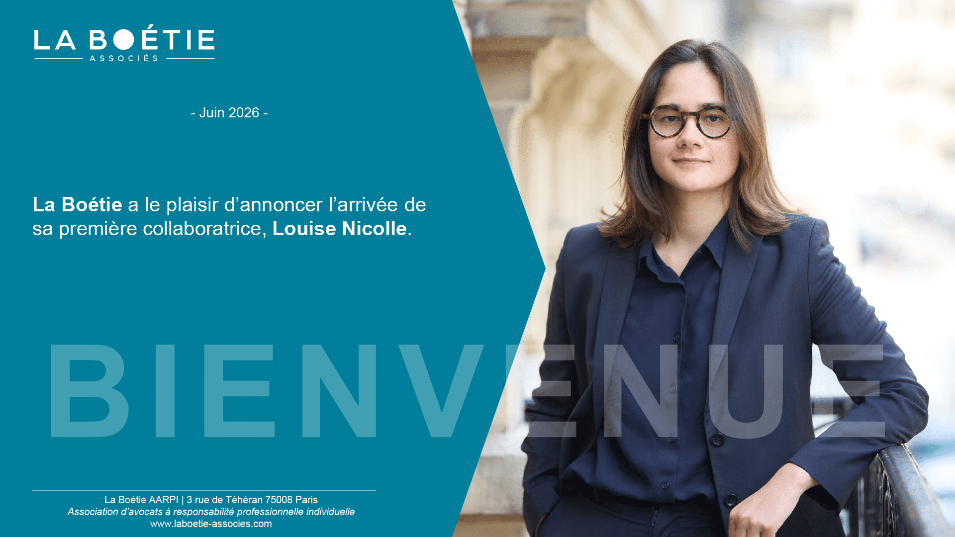 Portrait de Louise Nicolle, avocate en droit fiscal chez La Boétie Associés